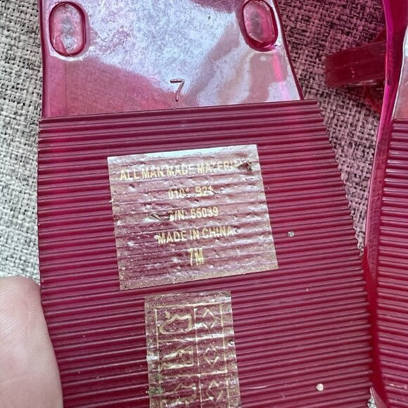 TORY BURCH Mini Miller Jelly Thong Sandal Slip On Logo Magenta Pink Womens 7 M - Picture 7 of 7